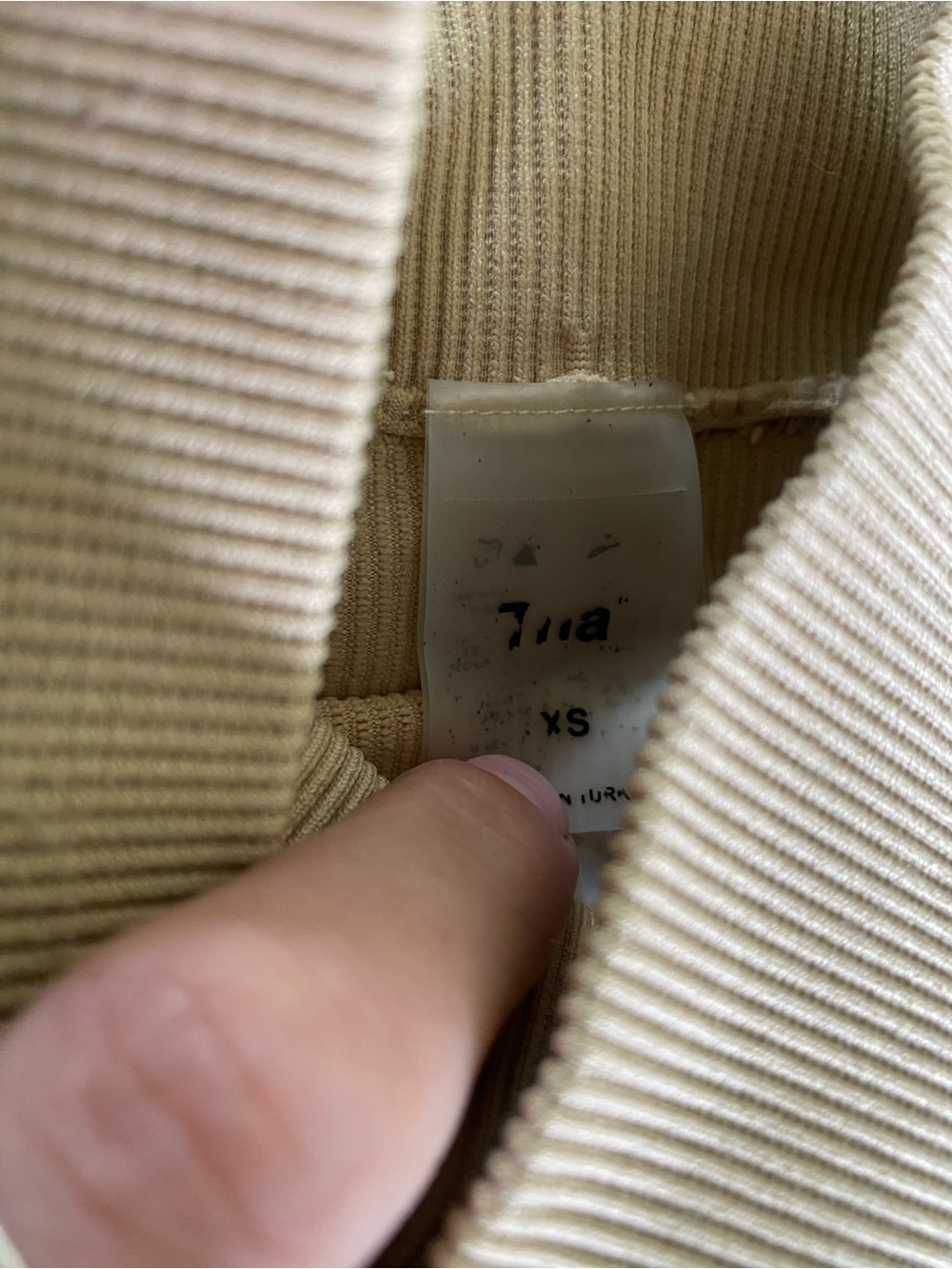 Seamless Ribbed nude High-Waist Leggings - Cream - Picture 3 of 4
